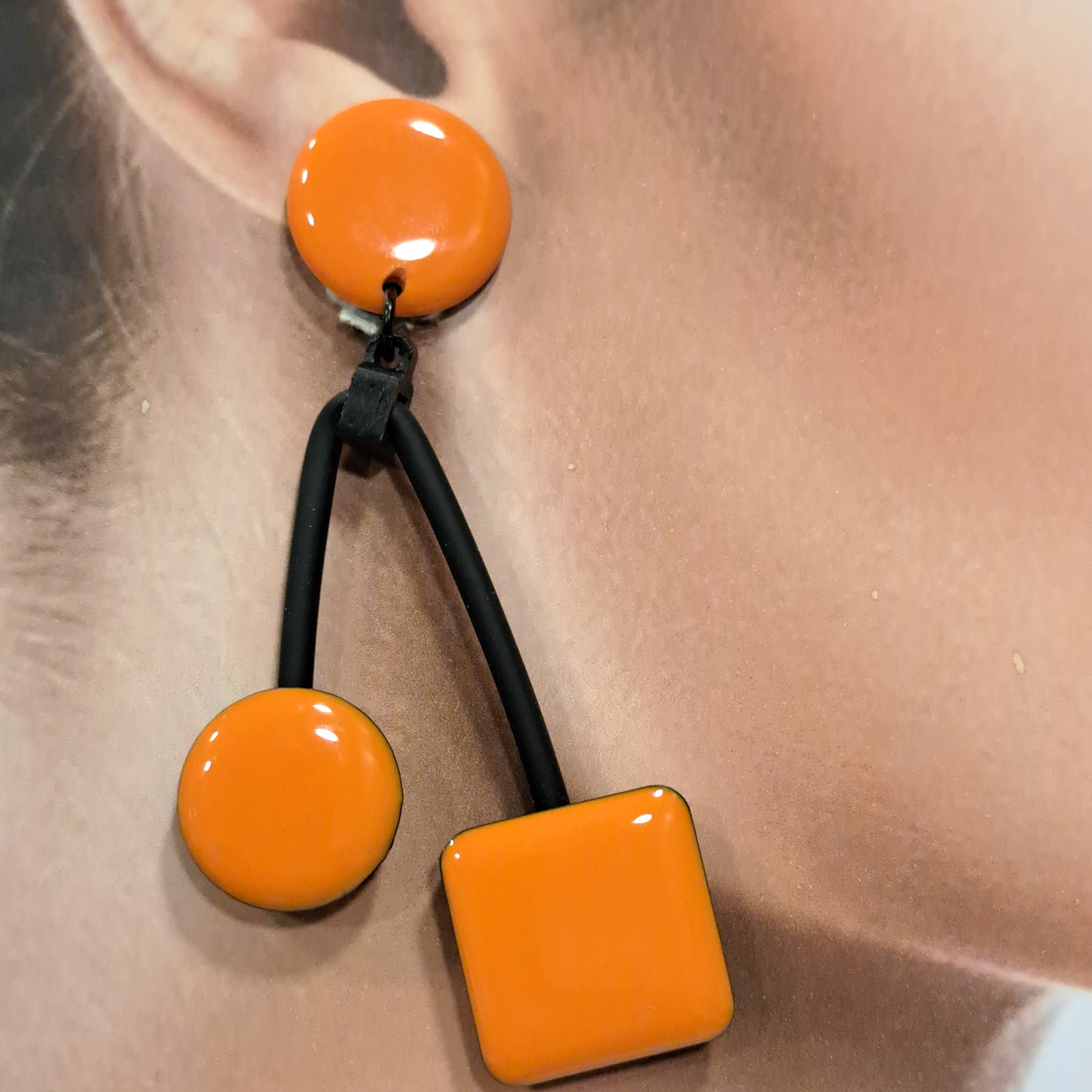Boucles clips Balancier orange THIERRYJOO