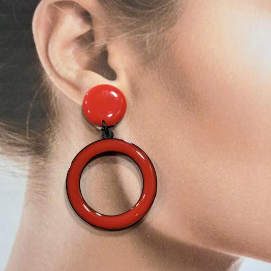Boucles percées Créole rouge THIERRYJOO