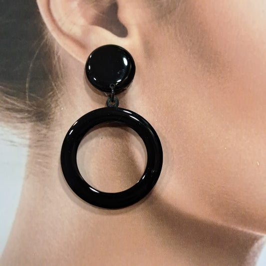 Boucles percées Créole noir THIERRYJOO