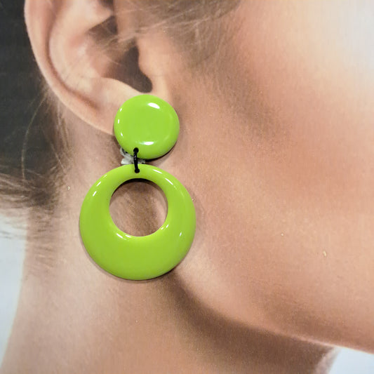 Boucles clips Créole vert anis THIERRYJOO