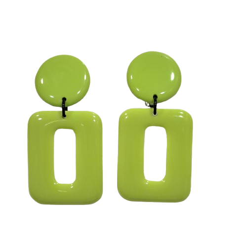 Boucles clips Rectangle PM vert anis THIERRY JOO