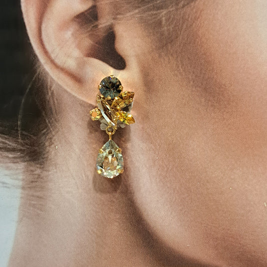 Boucles clips pendantes doré CREZUS