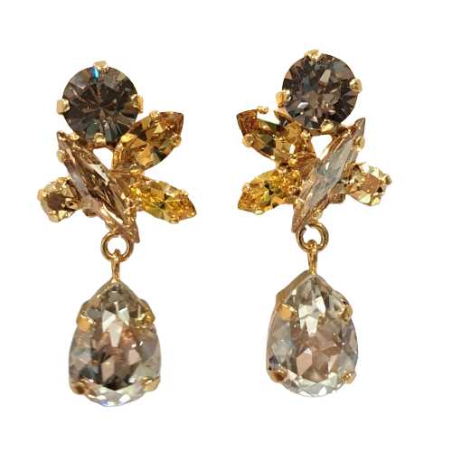 Boucles clips pendantes doré CREZUS