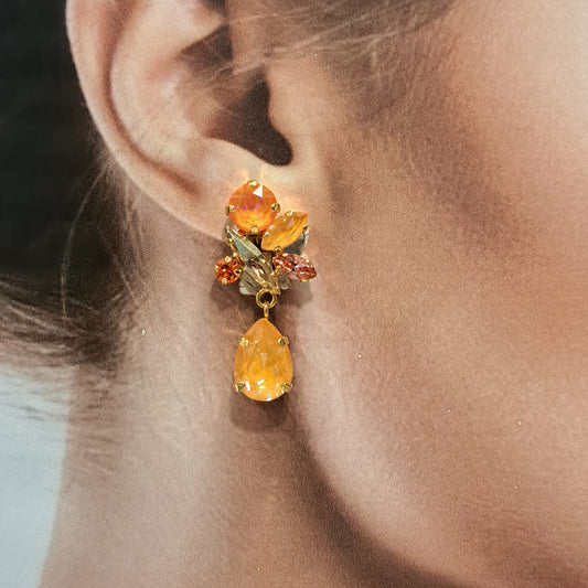 Boucles clips pendantes orange CREZUS