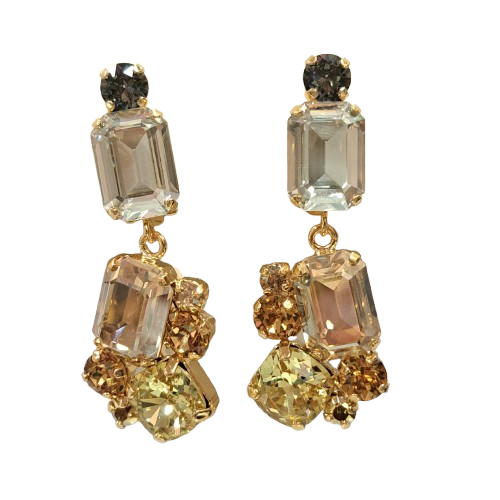 Boucles clips pendantes doré CREZUS