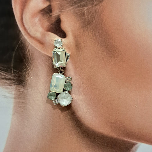 Boucles clips pendantes blanc CREZUS