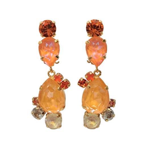 Boucles clips pendantes orange CREZUS