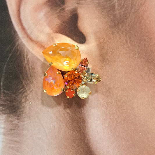 Boucles clips orange saumon CREZUS