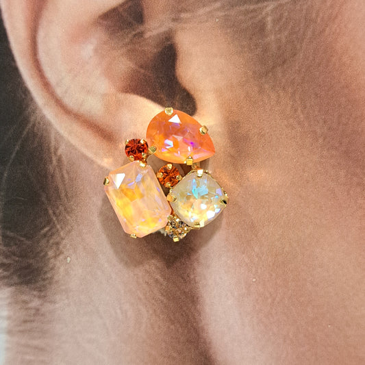 Boucles clips orange saumon CREZUS