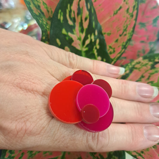 Bague Pastilles MM rouge rose FORMESPAZIO