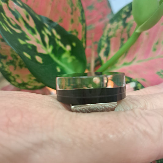 Bague Ronds noir FORMESPAZIO