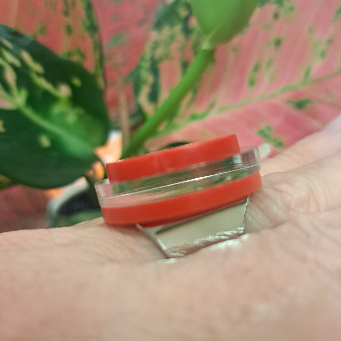 Bague Ronds superposés rouge FORMESPAZIO