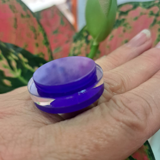 Bague Ronds superposés violet FORMESPAZIO