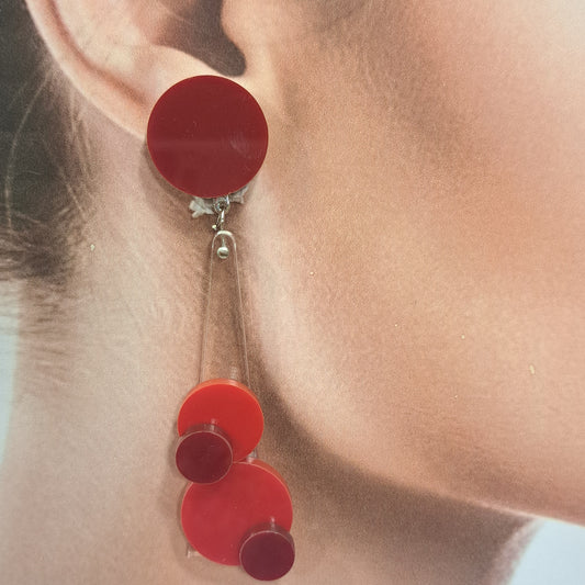 Boucles clips Pastilles rouge FORMESPAZIO