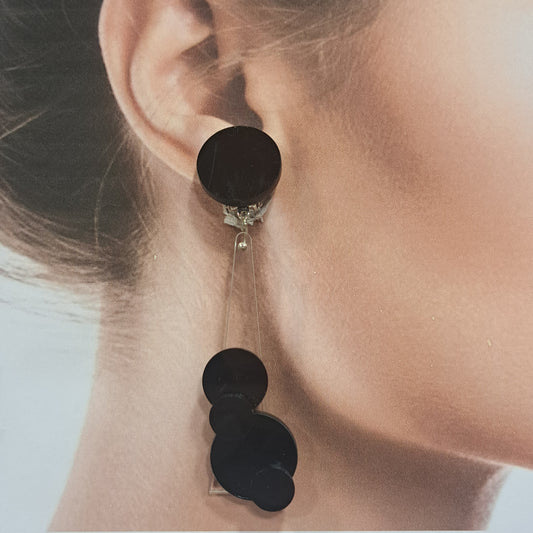 Boucles clips Pastilles noir FORMESPAZIO