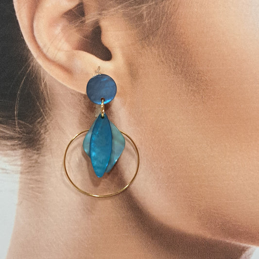 Boucles percées Losange bleu clair LA PETITE SARDINE