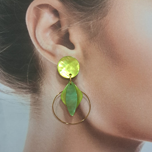 Boucles clips Losange vert anis LA PETITE SARDINE