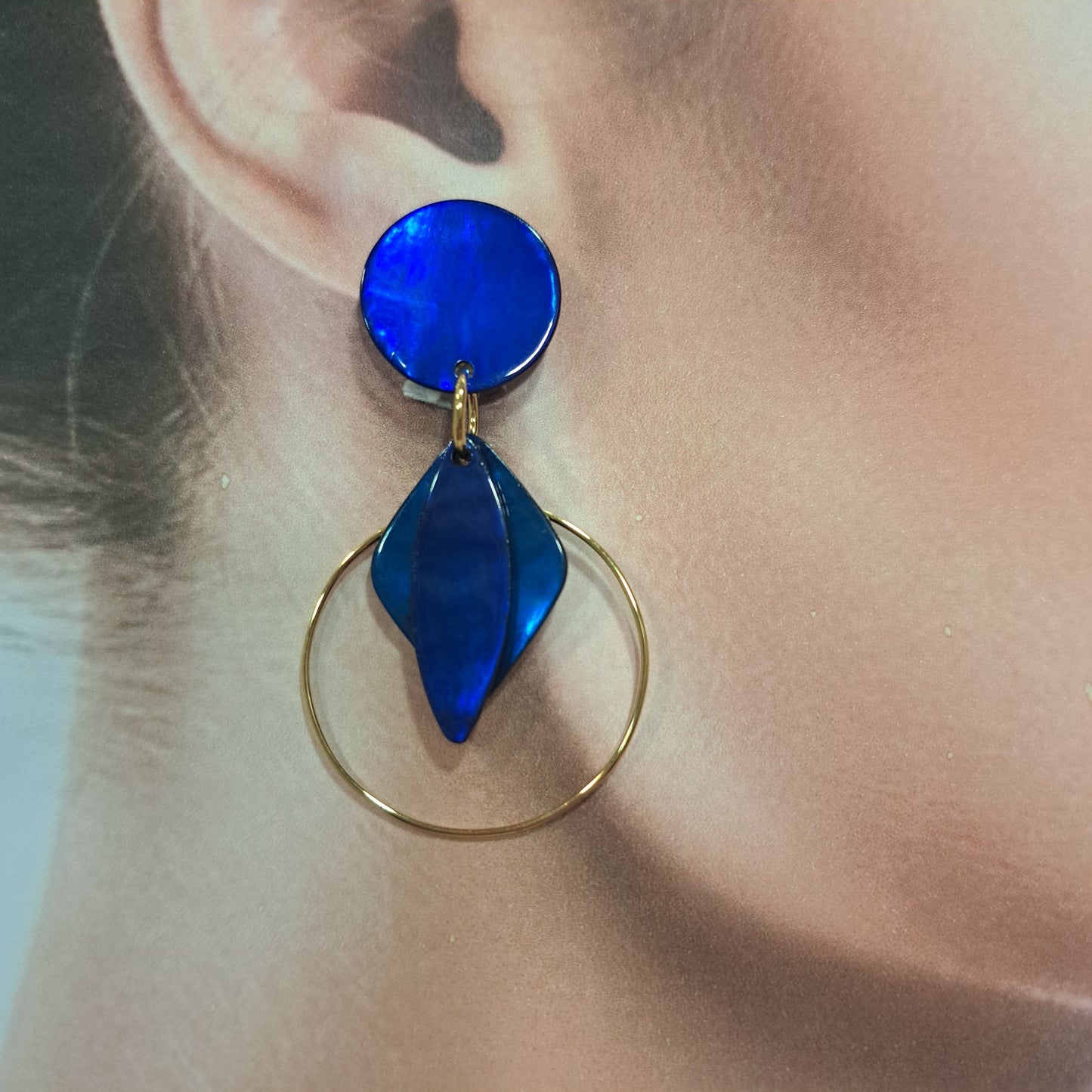 Boucles clips Losange bleu outremer LA PETITE SARDINE