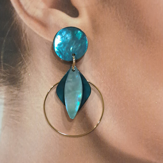 Boucles clips Losange bleu et canard  LA PETITE SARDINE
