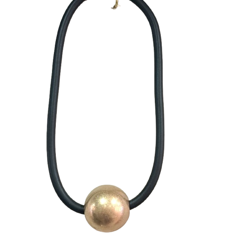 Collier Boule or noir Fancy