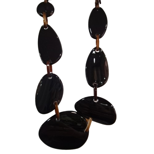 Collier Galets noir FANCY F