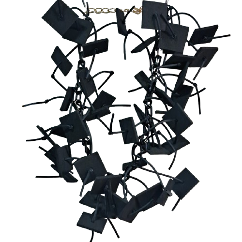 Collier Carrés RDC noir Fancy