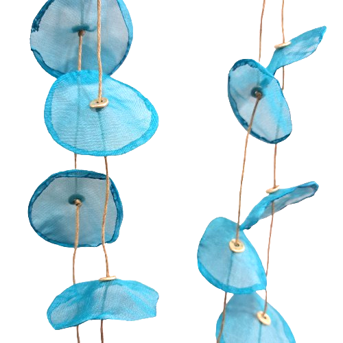 Sautoir Pétales bleu turquoise Fancy F