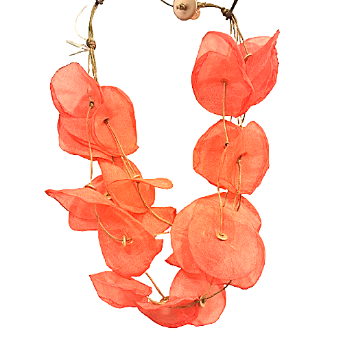 Collier Ras de cou Pétales orange Fancy F
