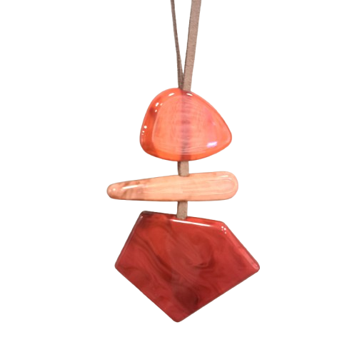 Collier sautoir Pendentif orange corne FANCY F