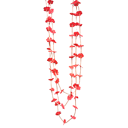Sautoir Fleurs rouge beige Fancy F