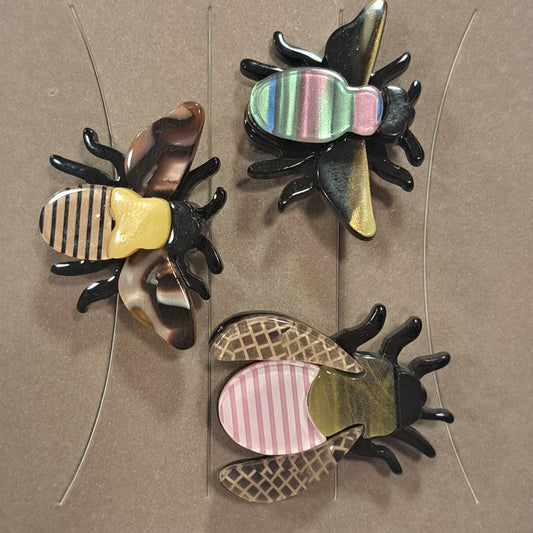 Broche Trio Abeilles rose Fancy F