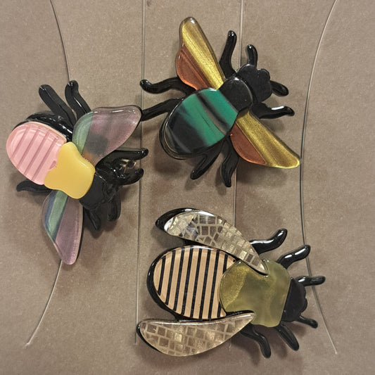 Broche Trio Abeilles beige Fancy F