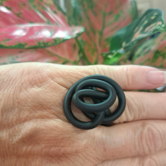 Bague Zig noir mat SAMUEL CORAUX