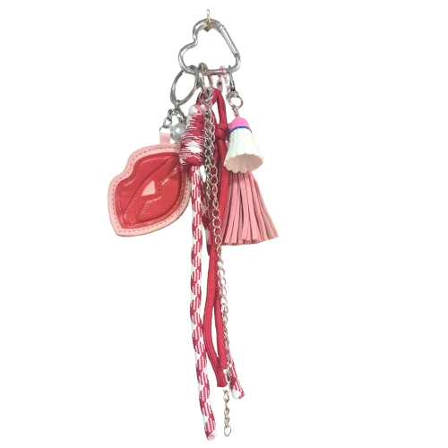 Porte clefs Bouche Badminton rouge rose