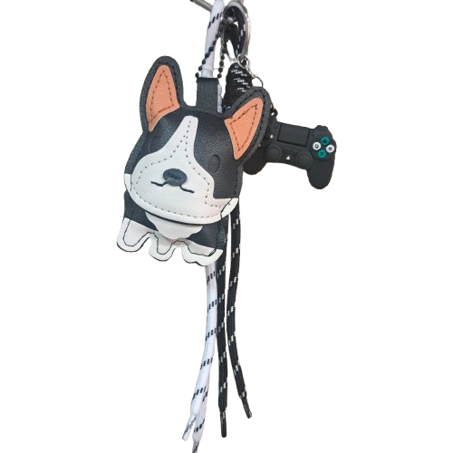 Porte clefs Corgi et console noir