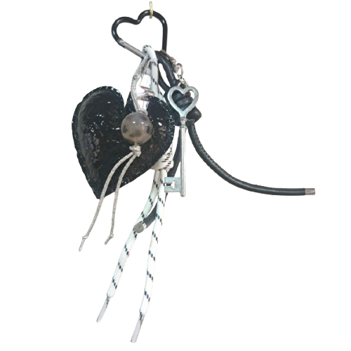 Porte clefs Cœur noir