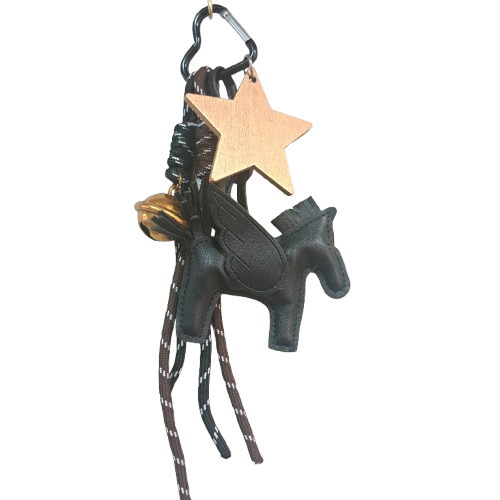 Porte clefs Cheval volant noir