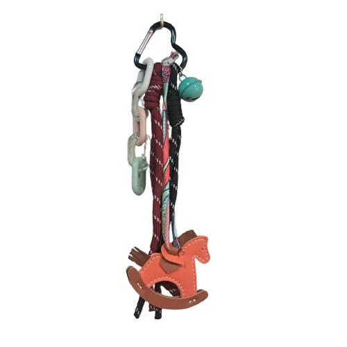 Porte clefs Cheval à bascule orange