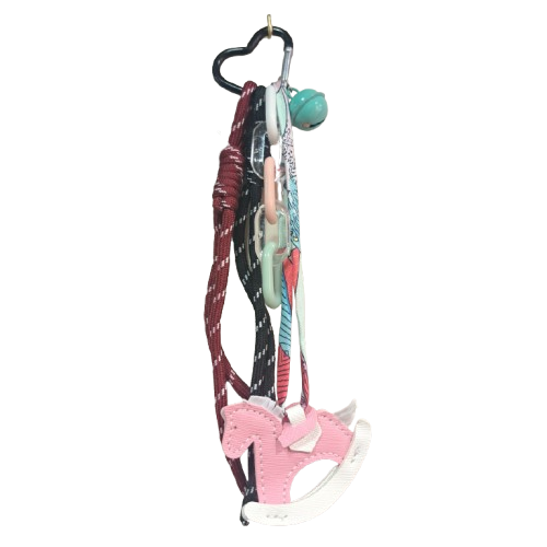 Porte clefs Cheval à bascule rose