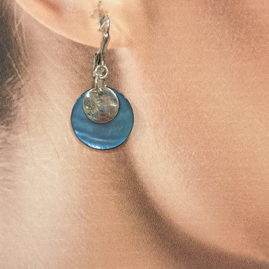 Boucles percées Dormeuse bleu Jean argt LA PETITE SARDINE