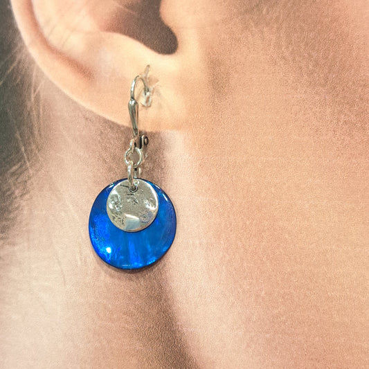 Boucles percées Dormeuse bleu dur argt LA PETITE SARDINE