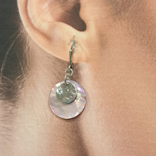 Boucles percées Dormeuse rose pale argt LA PETITE SARDINE