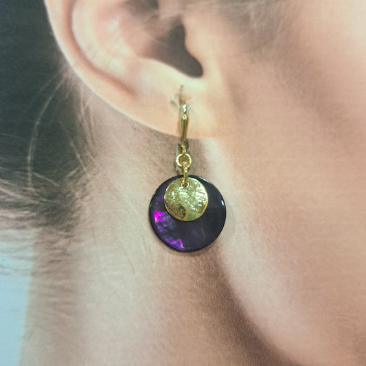 Boucles percées Dormeuse violet or LA PETITE SARDINE