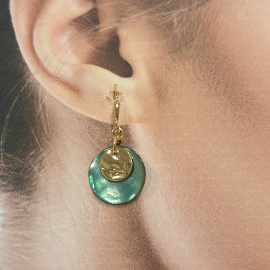 Boucles percées Dormeuse vert kaki or LA PETITE SARDINE
