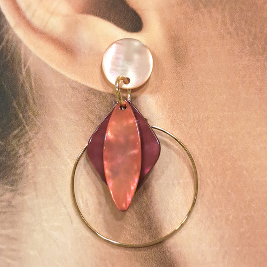 Boucles percées Losange rose  LA PETITE SARDINE