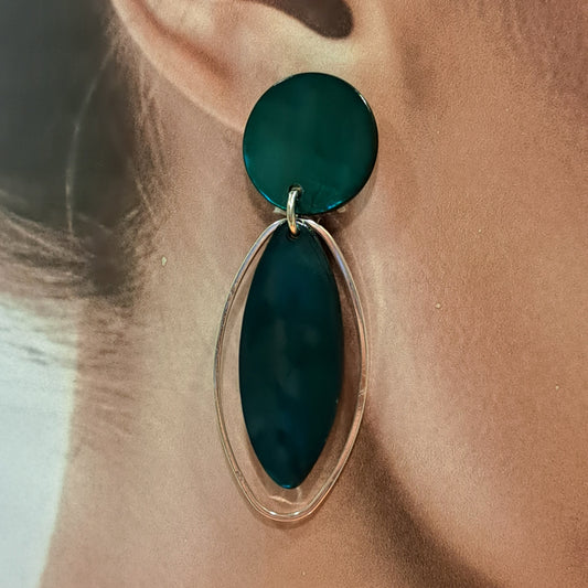 Boucles clips Ovale vert foncé LA PETITE SARDINE