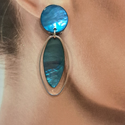 Boucles clips Ovale bleu LA PETITE SARDINE