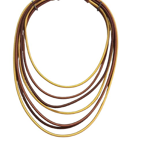 Collier Massaï gold et marron NAF BIJOUX