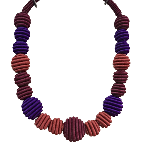 Collier Prokhane prune violet terracotta  NAF BIJOUX
