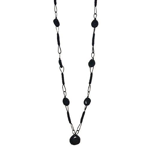Collier sautoir Médaillon GM noir NAF BIJOUX